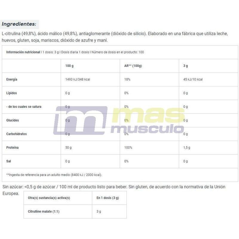 Outros aminoácidos | Malato de citrulina (300g) | Maçã verde