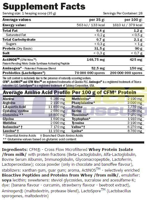 Cfm Nitro Protein Isolate - 1kg Yaourt à la fraise de Amix Muscle Core 4/4
