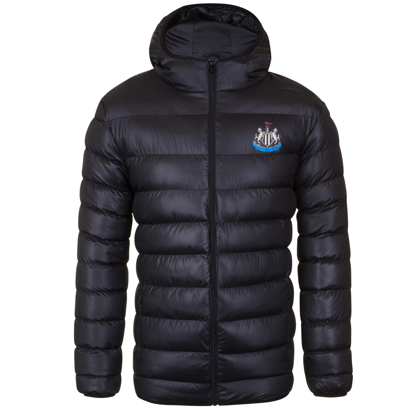 NEWCASTLE UNITED Newcastle United Mens Jacket Hooded Winter Quilted OFFICIAL Football Gift