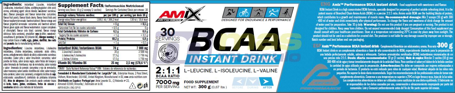 Amix Performance BCAA Instant Drink 300 gr 4/4