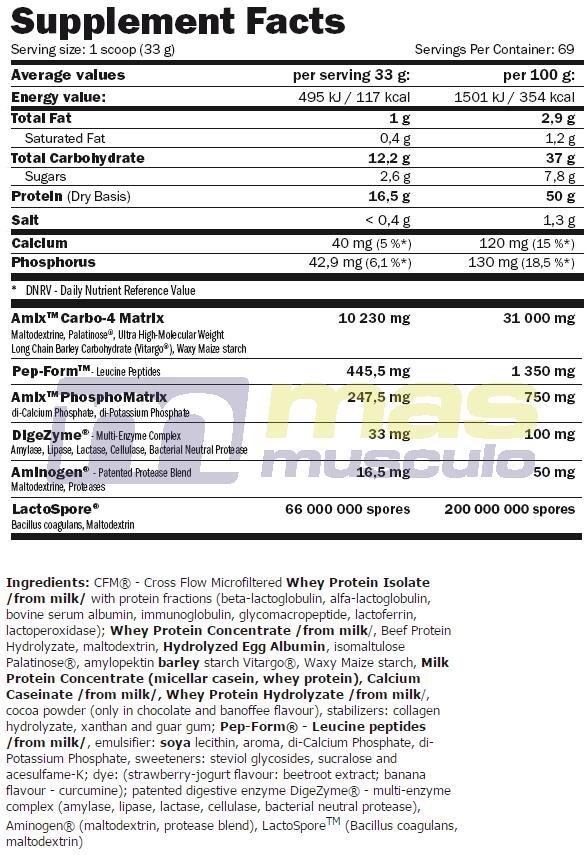 Amix MuscleCore Smooth 8 Hybrid Protein 2.3 kg 3/3