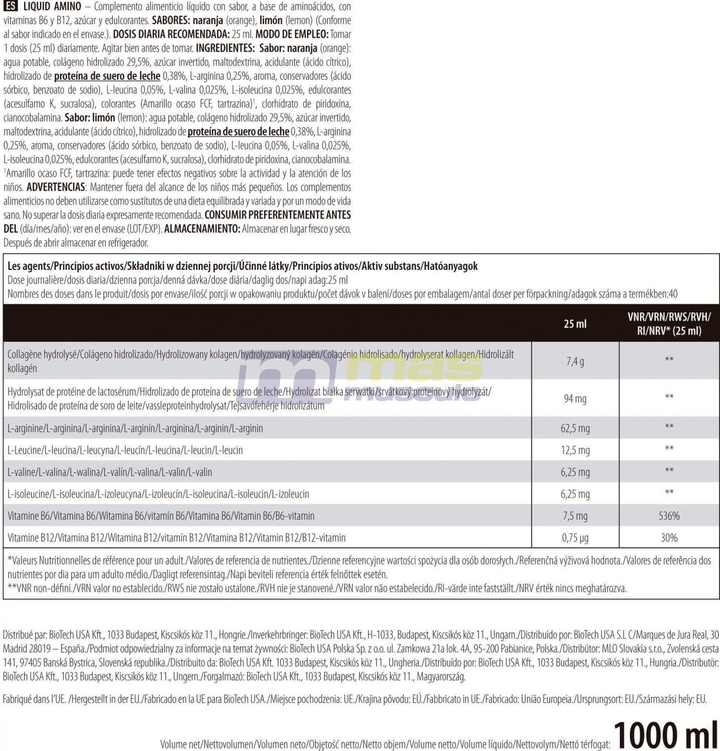 BioTechUSA Liquid Amino 1000 ml 4/4