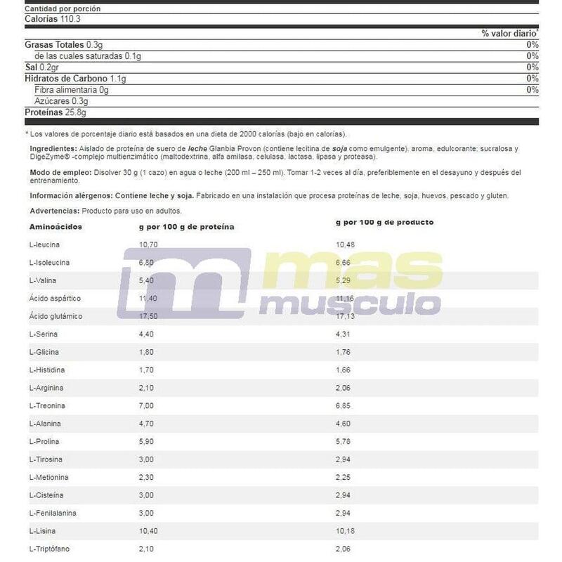 Proteína de suero Life Pro Isolate Zero 1kg