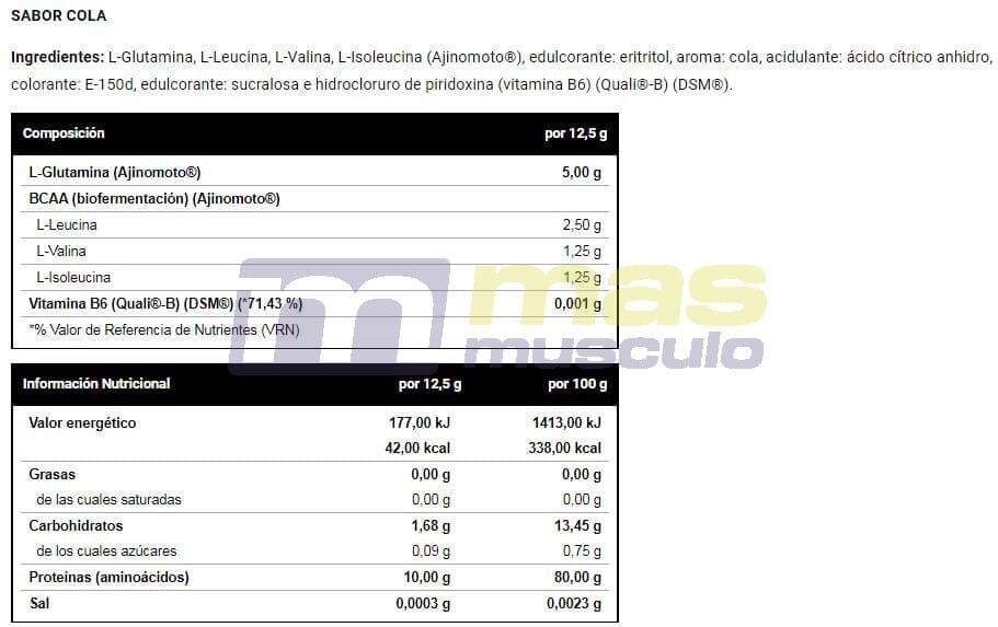 Glutamine + Bcaa 500 Gr Cola Zero 4/4