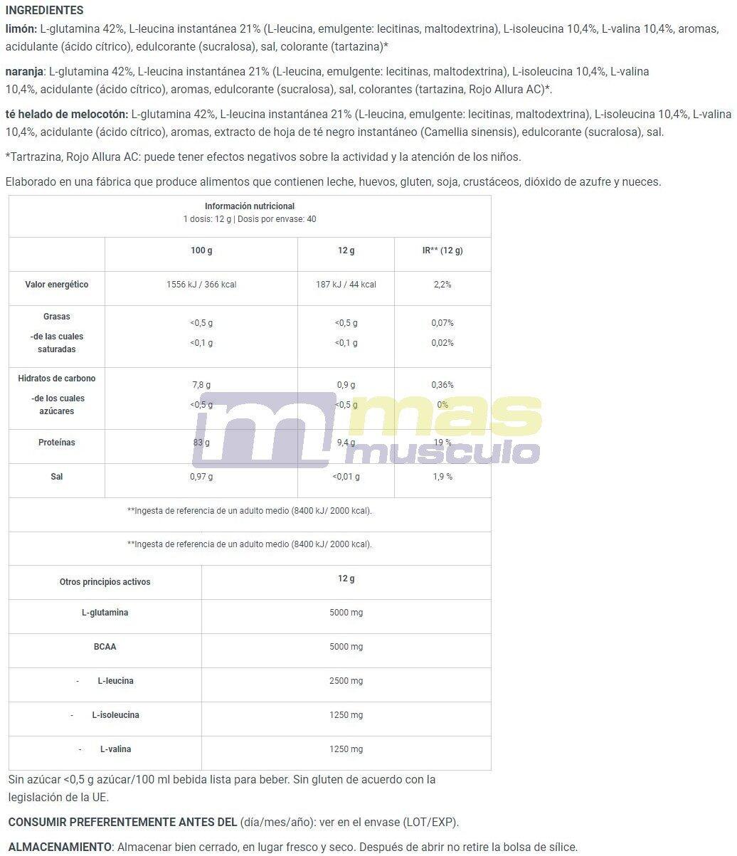 BCAA/Glutamine - BCAA+Glutamine Zero - Orange 480g 5/5