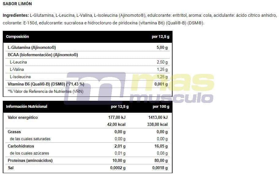 Glutamine + Bcaa 500 Gr Limón 4/4