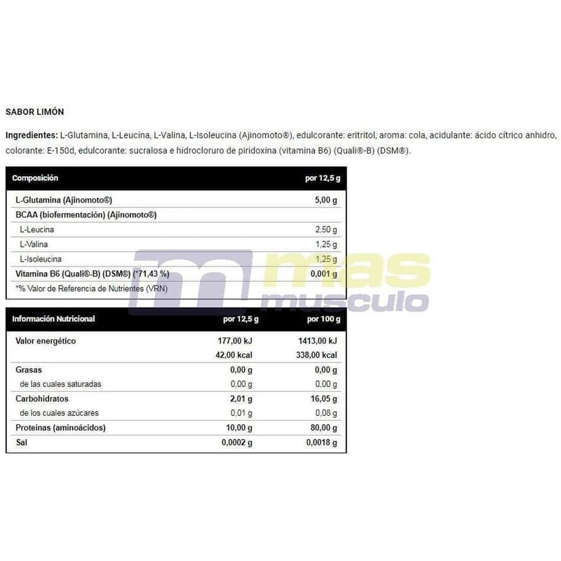 VitOBest - Glutamina + BCAA 500 gr - Aminoácidos ramificados com Glutamina