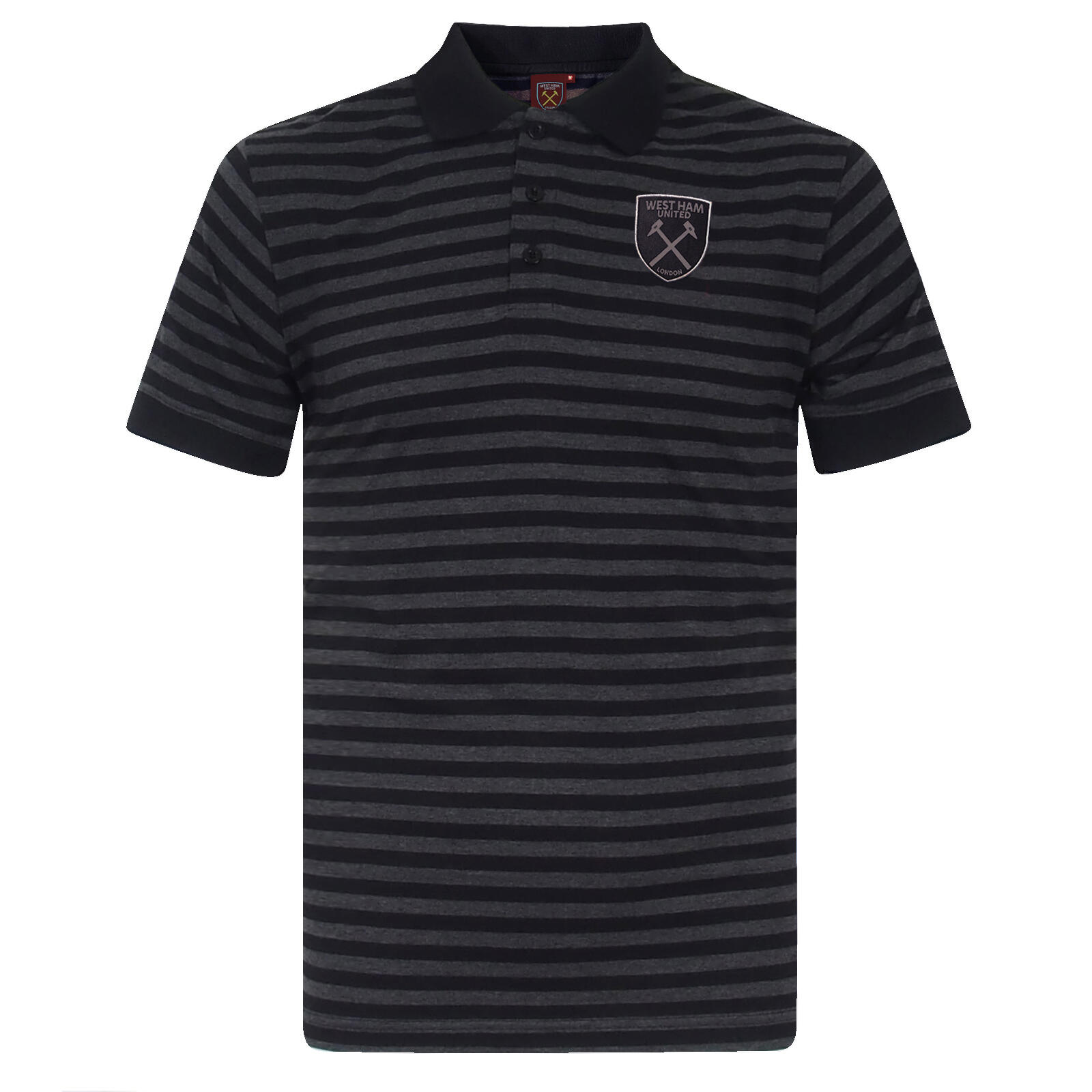 West Ham United Mens Polo Shirt Striped OFFICIAL Football Gift 1/2