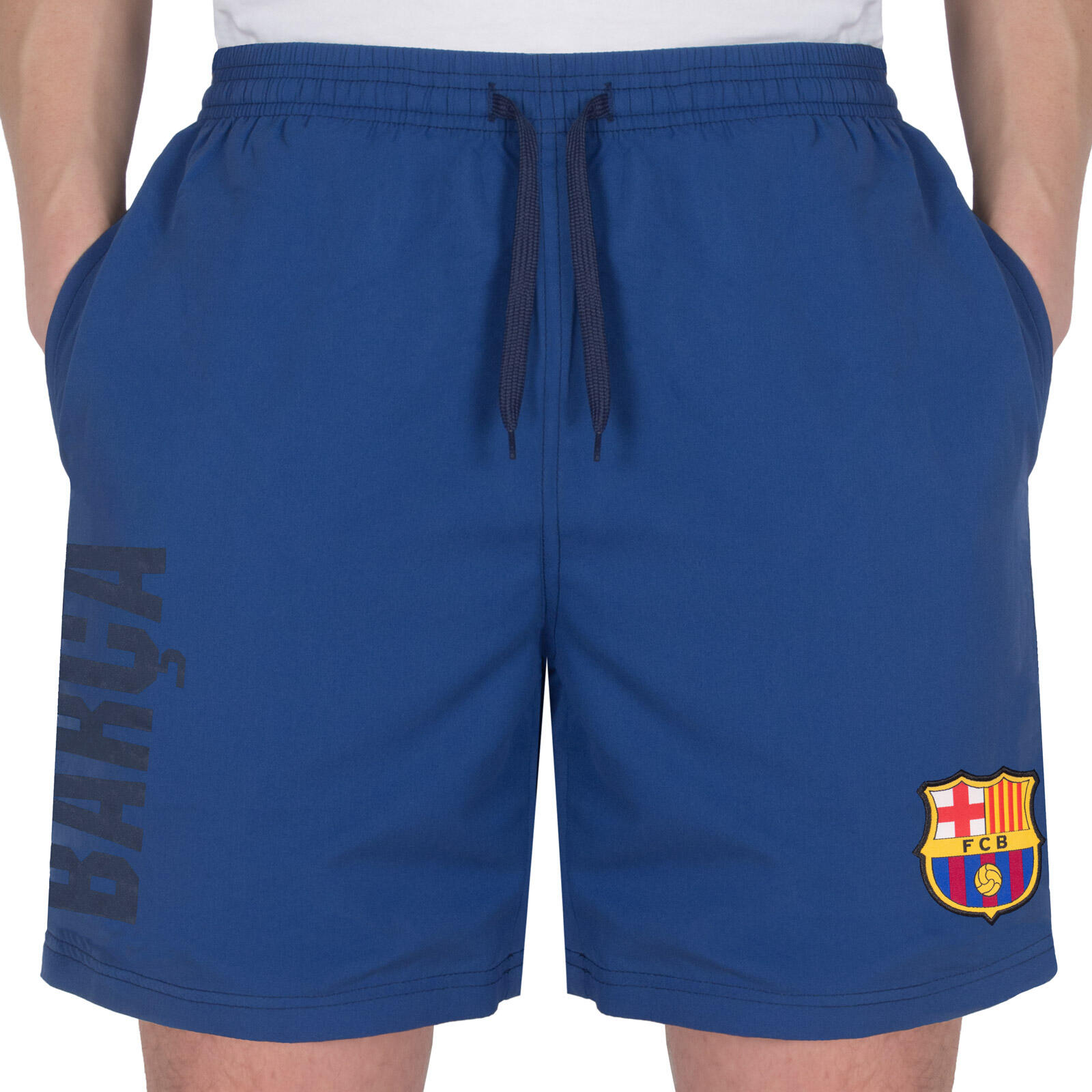 FC Barcelona Official Football Gift Mens Poly Shorts Blue Large 2/7