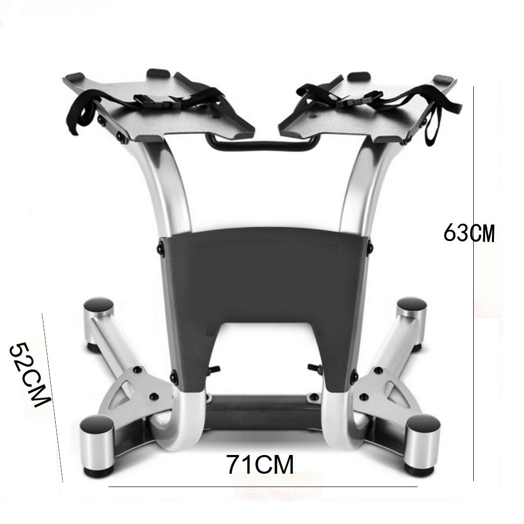 Soporte para Mancuernas Ajustables con Base Estabilizadora Fitness Musculación 4/4