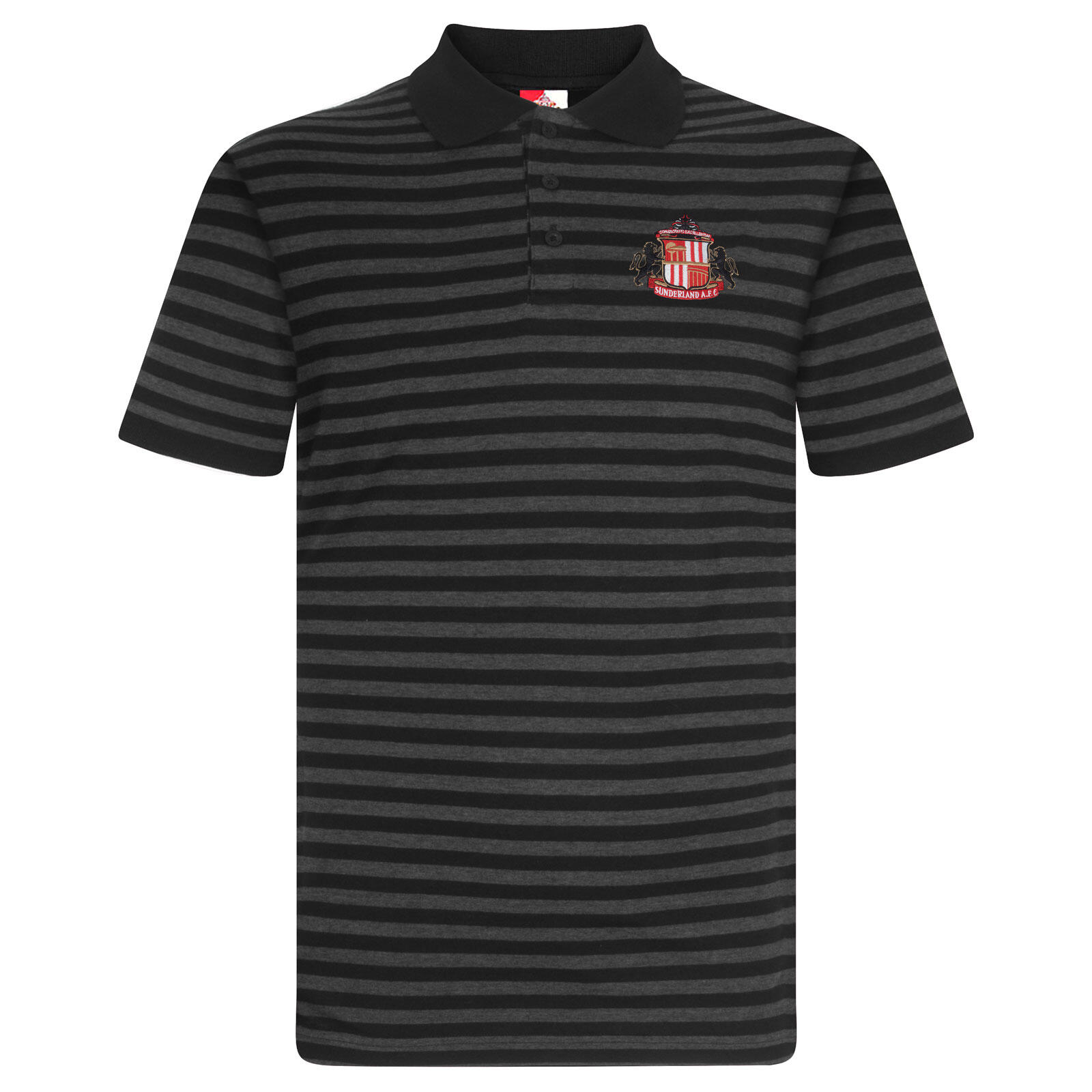 SUNDERLAND AFC Sunderland AFC Mens Polo Shirt Striped Marl Yarn Dye OFFICIAL Football Gift