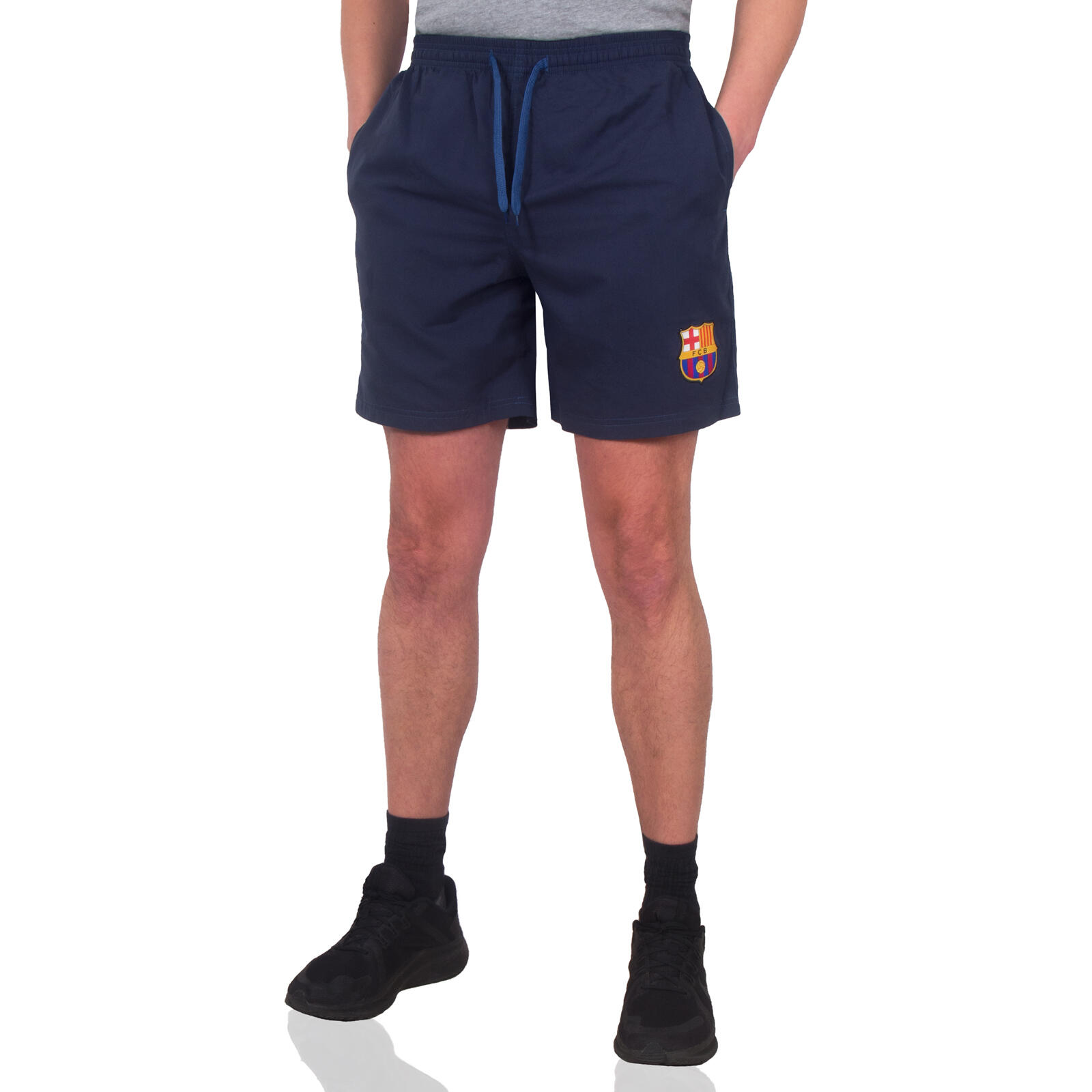 FC Barcelona Official Football Gift Mens Poly Shorts Navy Blue Large 1/7