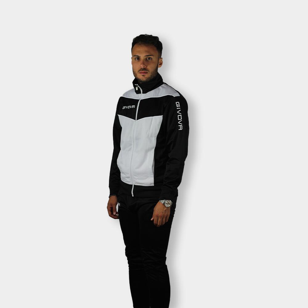 TUTA complete uomo ( acetato-poliestere) givova bianco/nero 4s 3/4