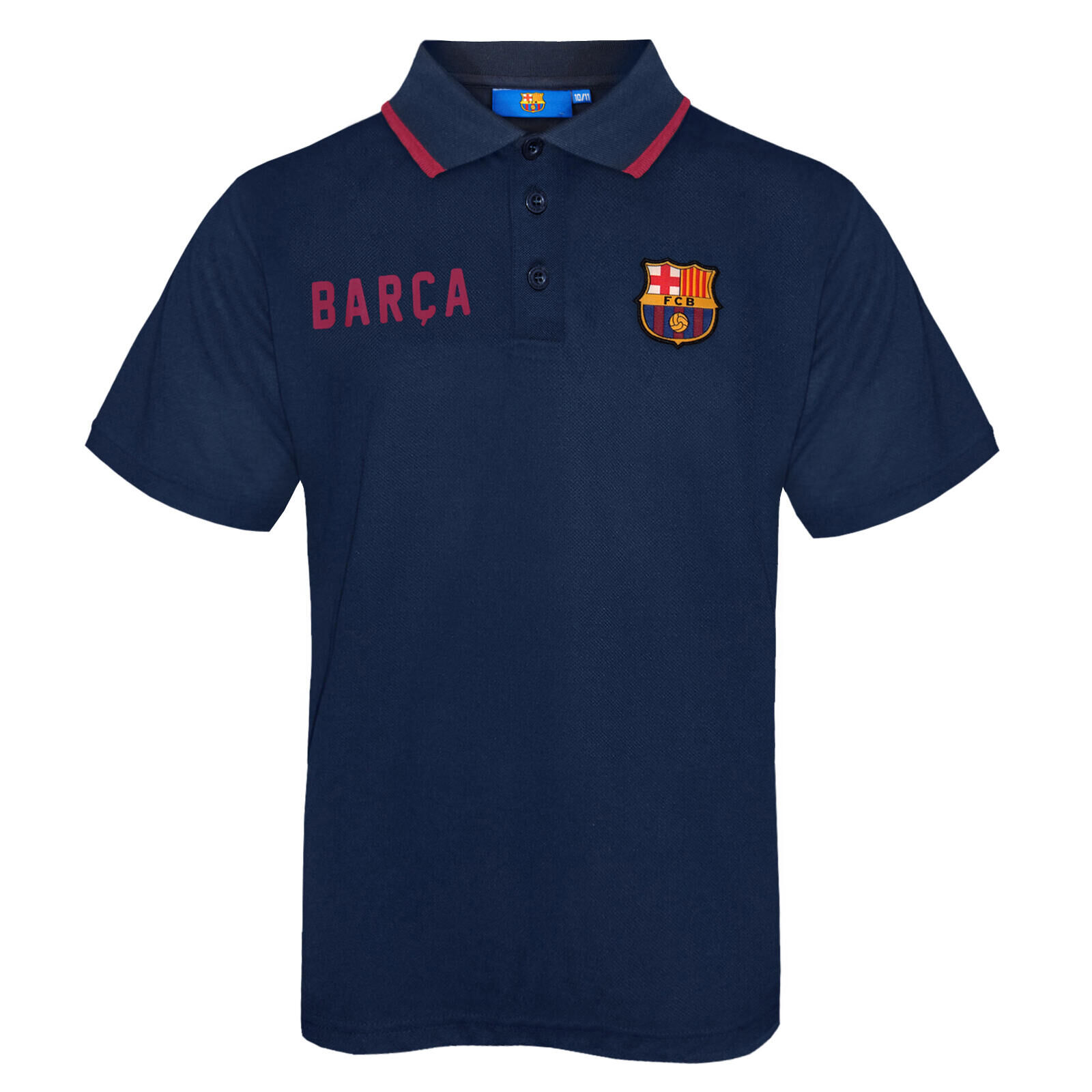 FC BARCELONA FC Barcelona Boys Polo Shirt Crest Kids OFFICIAL Football Gift
