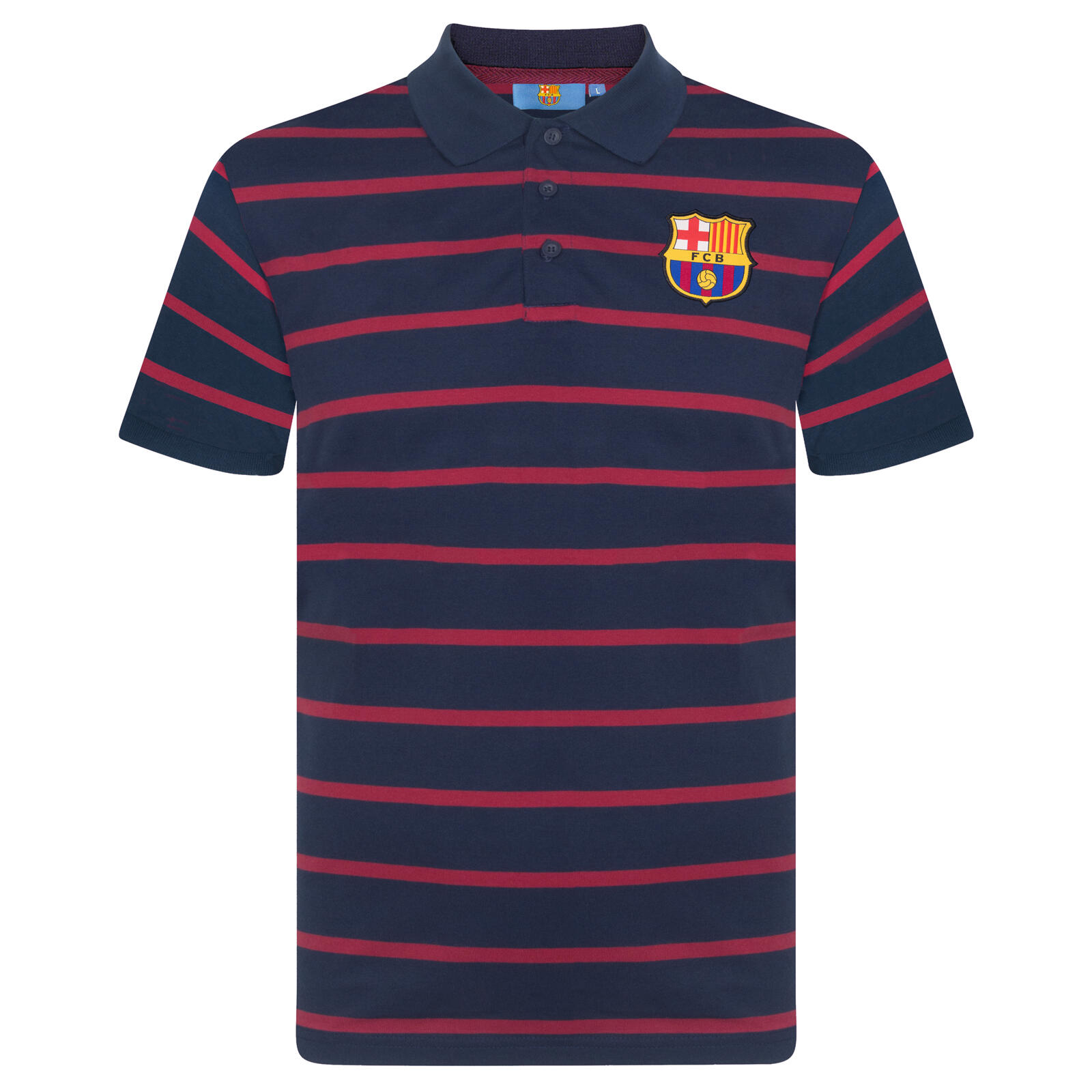 FC Barcelona Mens Polo Shirt Striped OFFICIAL Football Gift 1/5