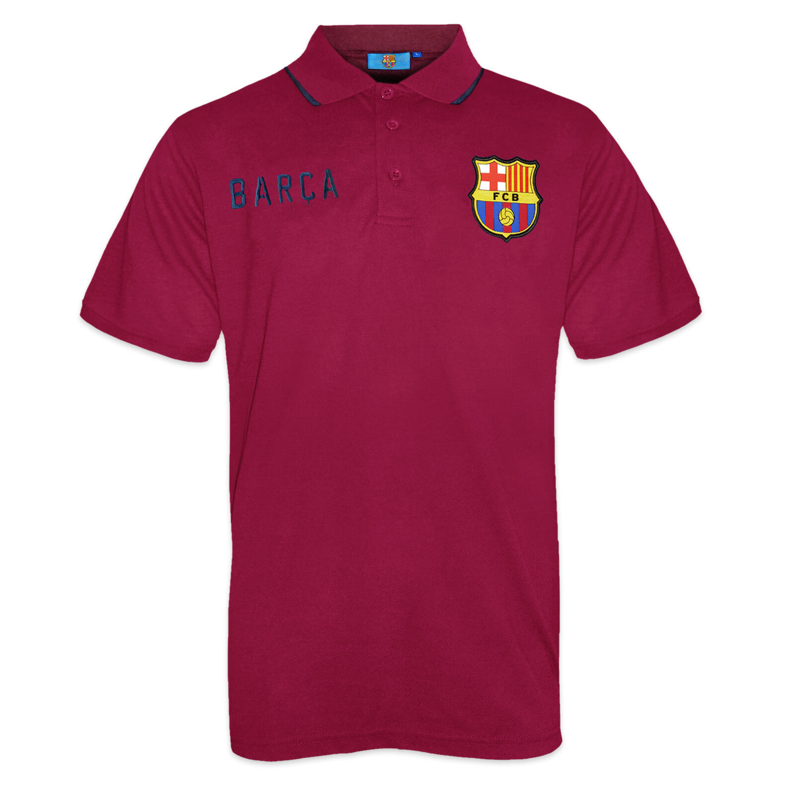FC Barcelona Mens Polo Shirt Crest OFFICIAL Football Gift 1/4
