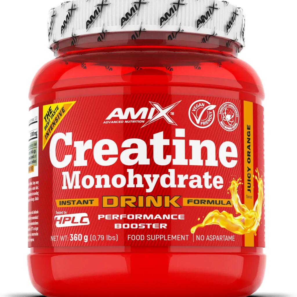 Kreatin monohydrátový nápoj od Amix Nutrition je práškový doplněk stravy, testov