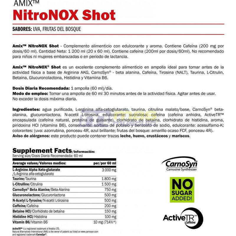 NitroNOX Shot - 60ml Uva de Amix Nutrition