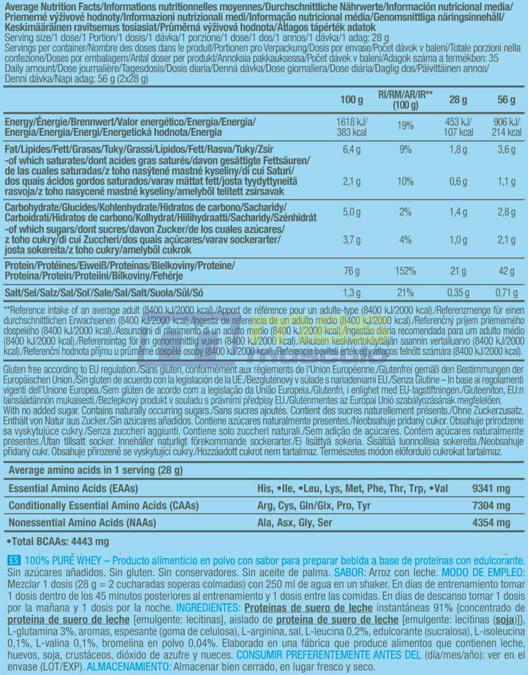 100% Pure Whey - 1kg Arroz con leche Biotech USA 5/5