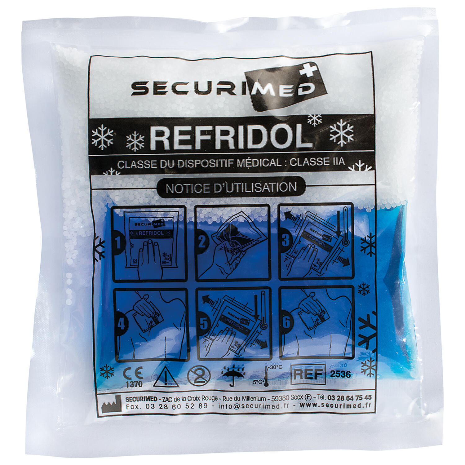 Poche de froid instantané à usage unique Refridol 1/2