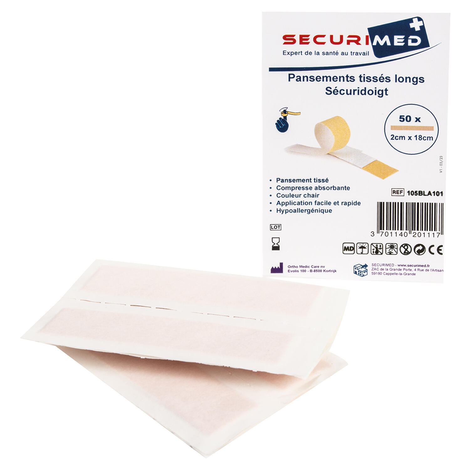 Pansements pour doigts Sécuridoigt - Sachet de 50 1/2