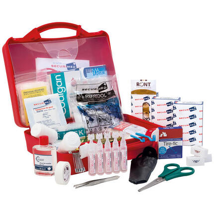 Trousse de 1er secours rigide rouge Centre de loisirs - 66 pièces
