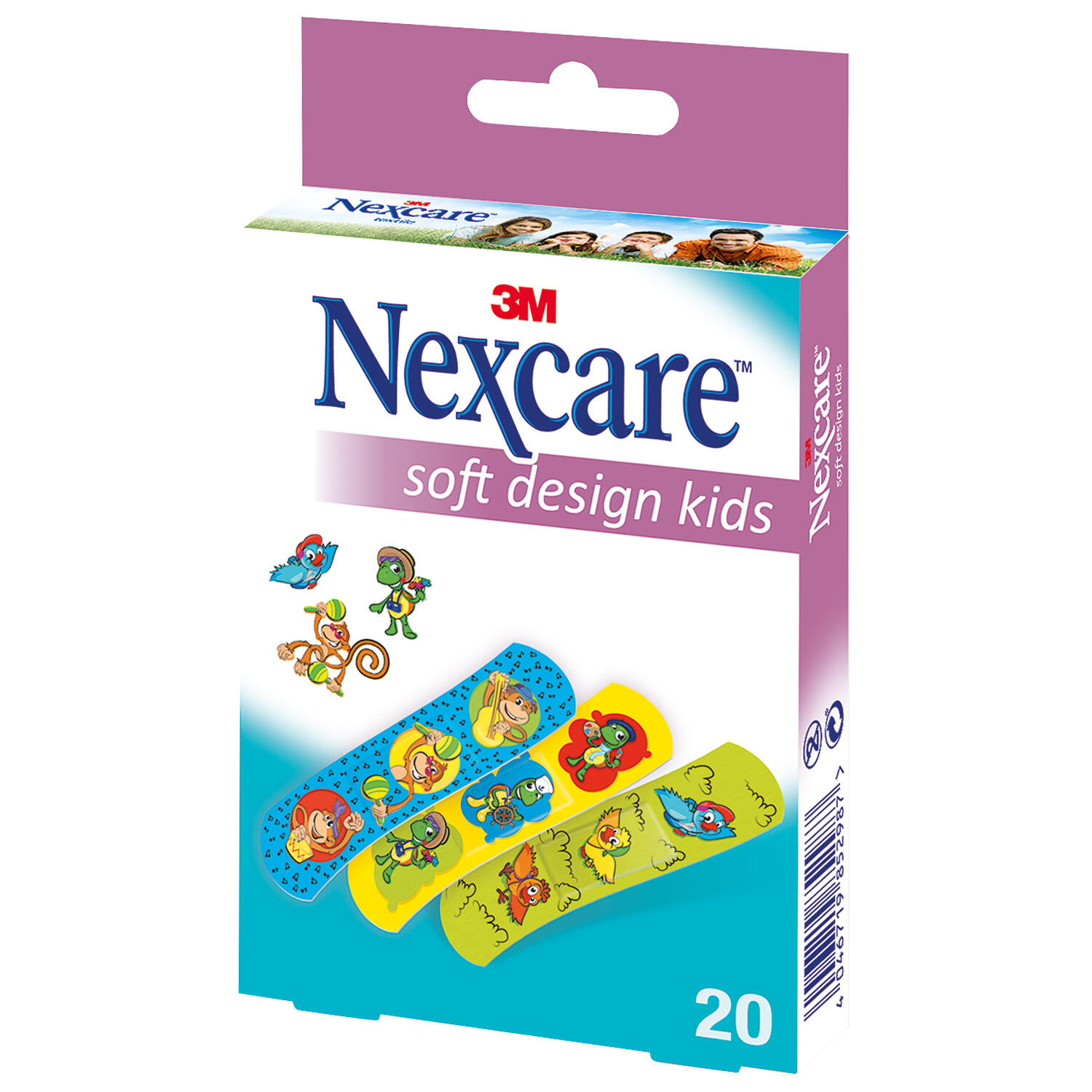Pansements enfants motifs animaux - Boîte de 20 1/2