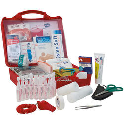 Trousse de 1er secours rigide rouge Club de sport - 83 pièces