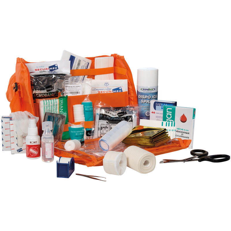 Trousse de secours souple orange sport collectif + 20 personnes