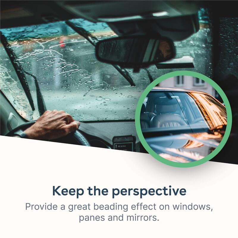 Deflettore di pioggia • effetto perline per finestrini, specchietti, ecc.