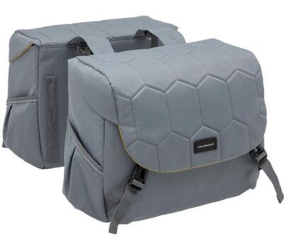 Dubbele fietstas mondi joy double quilted . grey