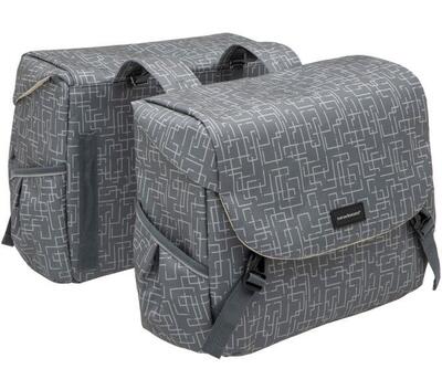 Dubbele fietstas mondi joy double ivy. grey