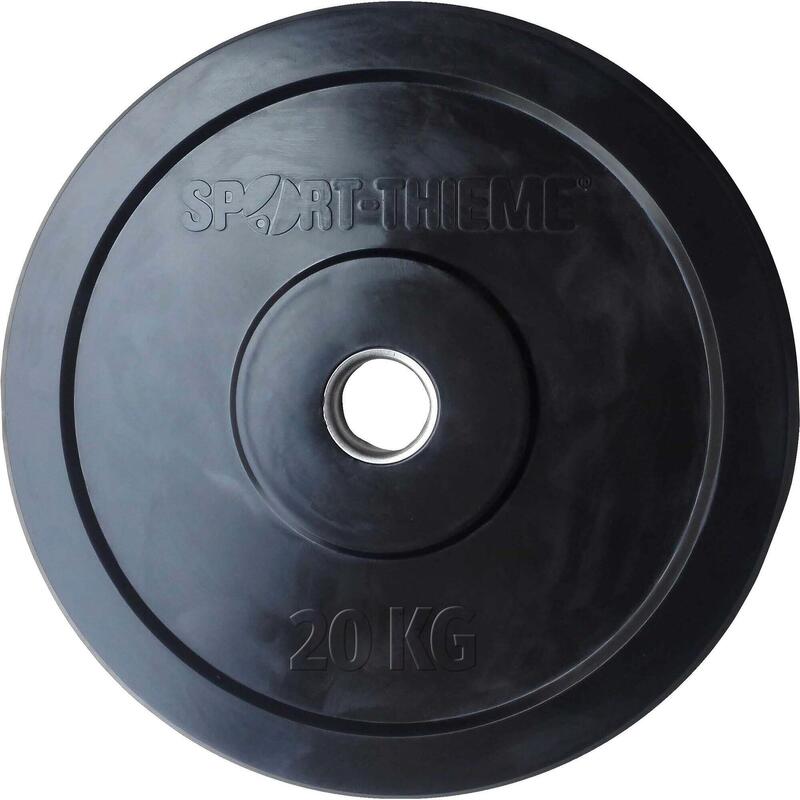 Sport-Thieme Disque d’haltère « Bumper Plate », noir, 10 kg