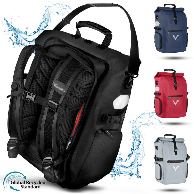 3en1 Alforjas Bici, Mochila Bici y Bandolera - ValkPro 22-26L