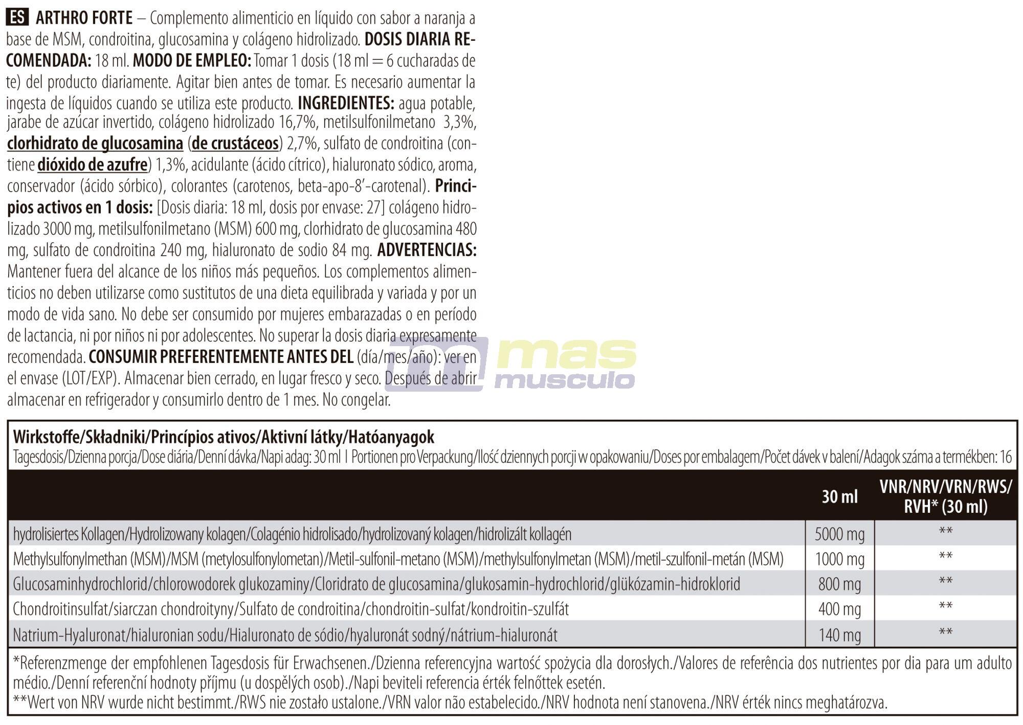 Arthro Forte Vloeibaar - 500ml Orange Biotech USA 3/3