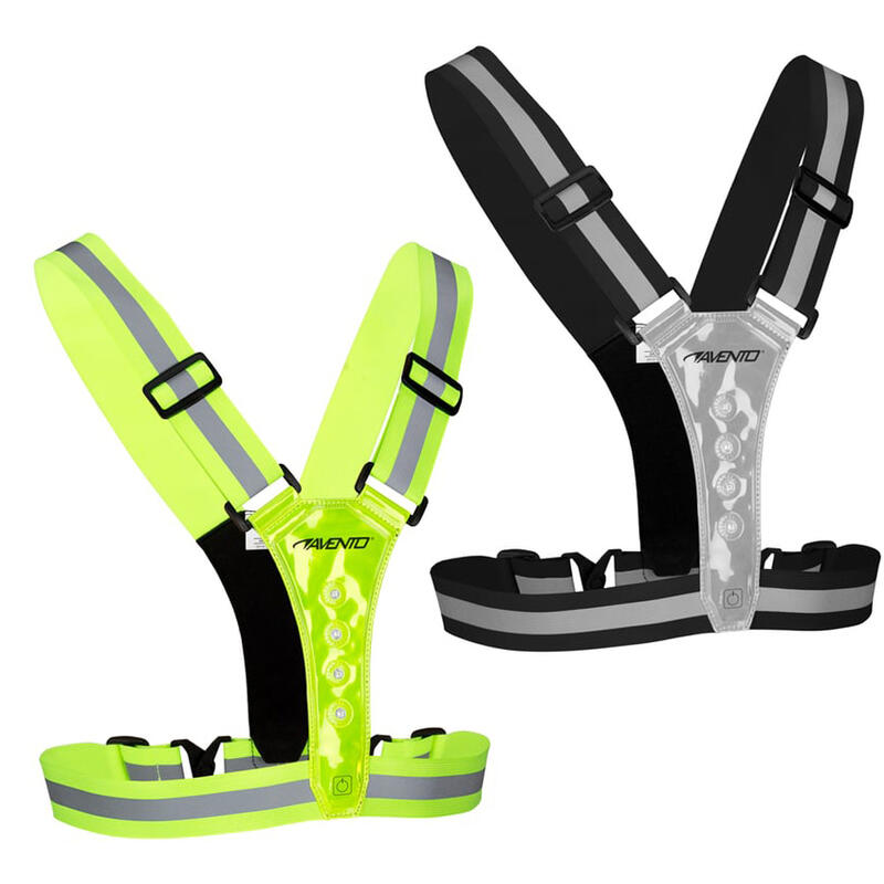 Vestă de alergare cu iluminare LED reflectorizantă - Galben fluorescent