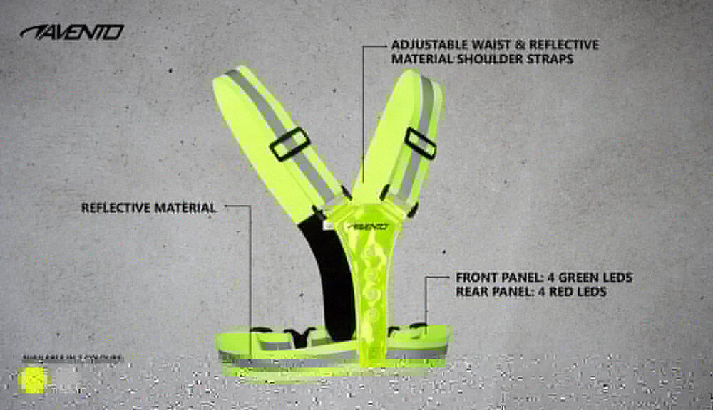 Gilet da corsa con luci LED riflettenti - Giallo fluorescente 5/5