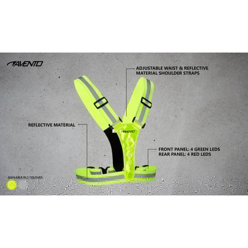 Chaleco de running con iluminación LED reflectante - Amarillo fluorescente