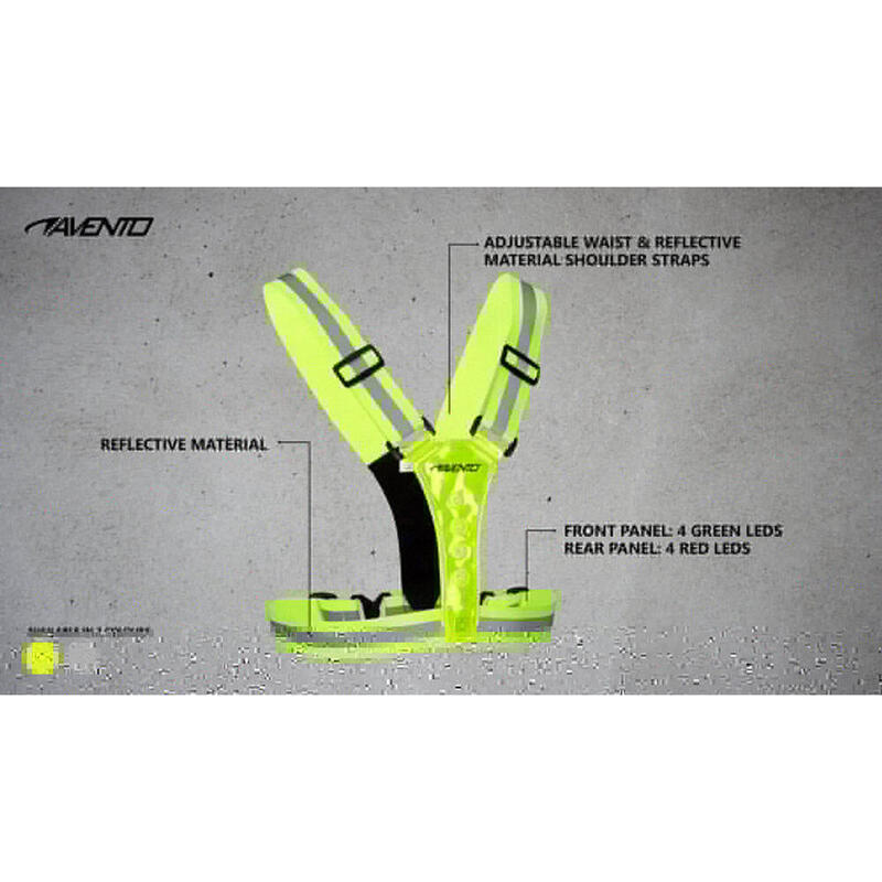 Gilet da corsa con illuminazione a LED riflettente - Giallo fluorescente