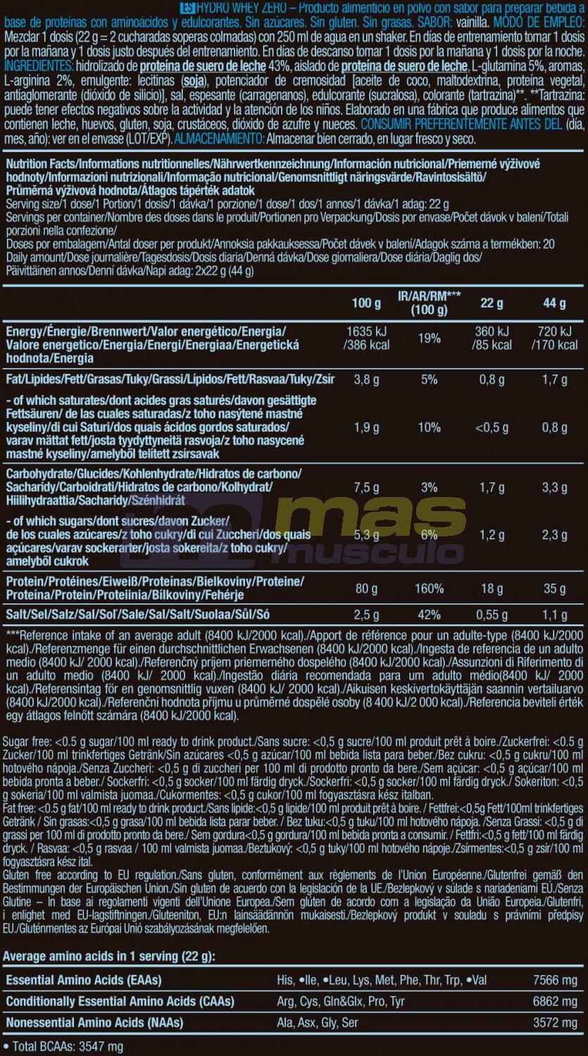 Gehydrolyseerde Wei - Hydro Whey Zero (453g) - Vanille 3/3