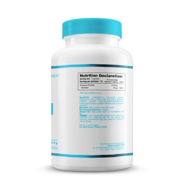 Pikolinian chromu - 100 kapsułek roślinnych Smart Supplements