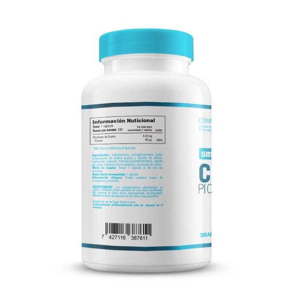 Picolinato de Cromo - 100 Cápsulas Vegetales de Smart Supplements
