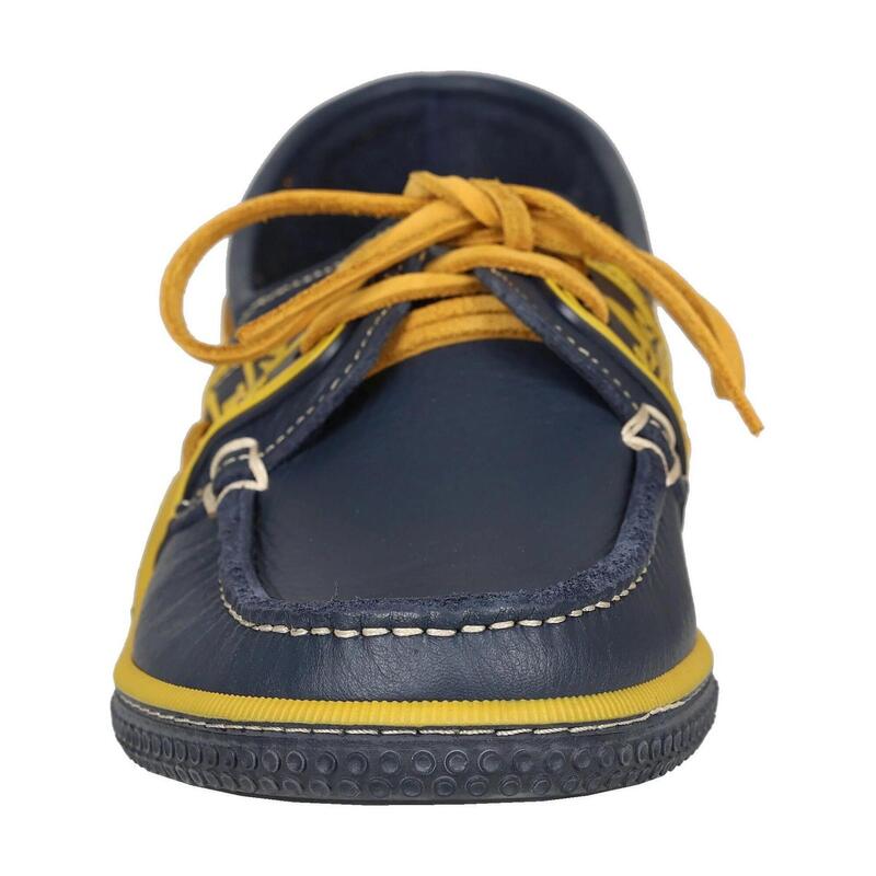 Chaussures bateau Homme - GLOBEK Bleu + Jaune