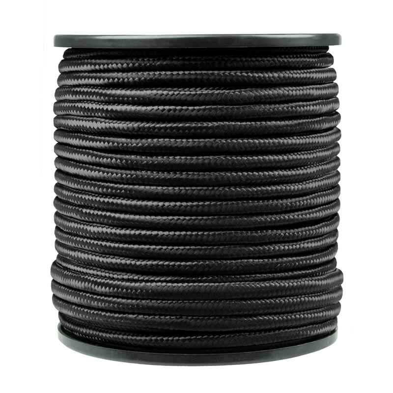 Corde camping | Rouleau paracord | 7 mm épaisseur / 50 m longueur | Noir