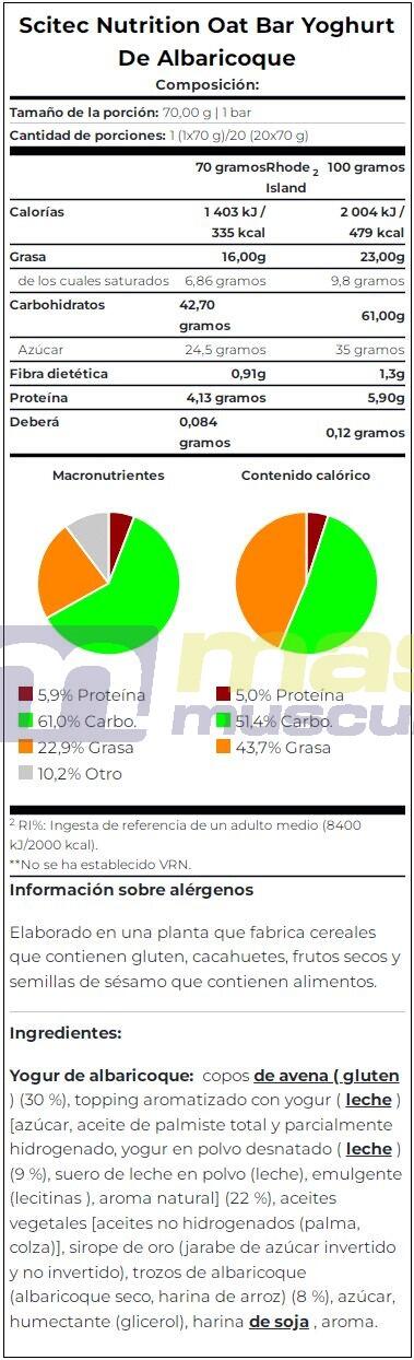 Barra de Aveia Barra de Aveia - 70g Alperce por Scitec Nutrition 4/4