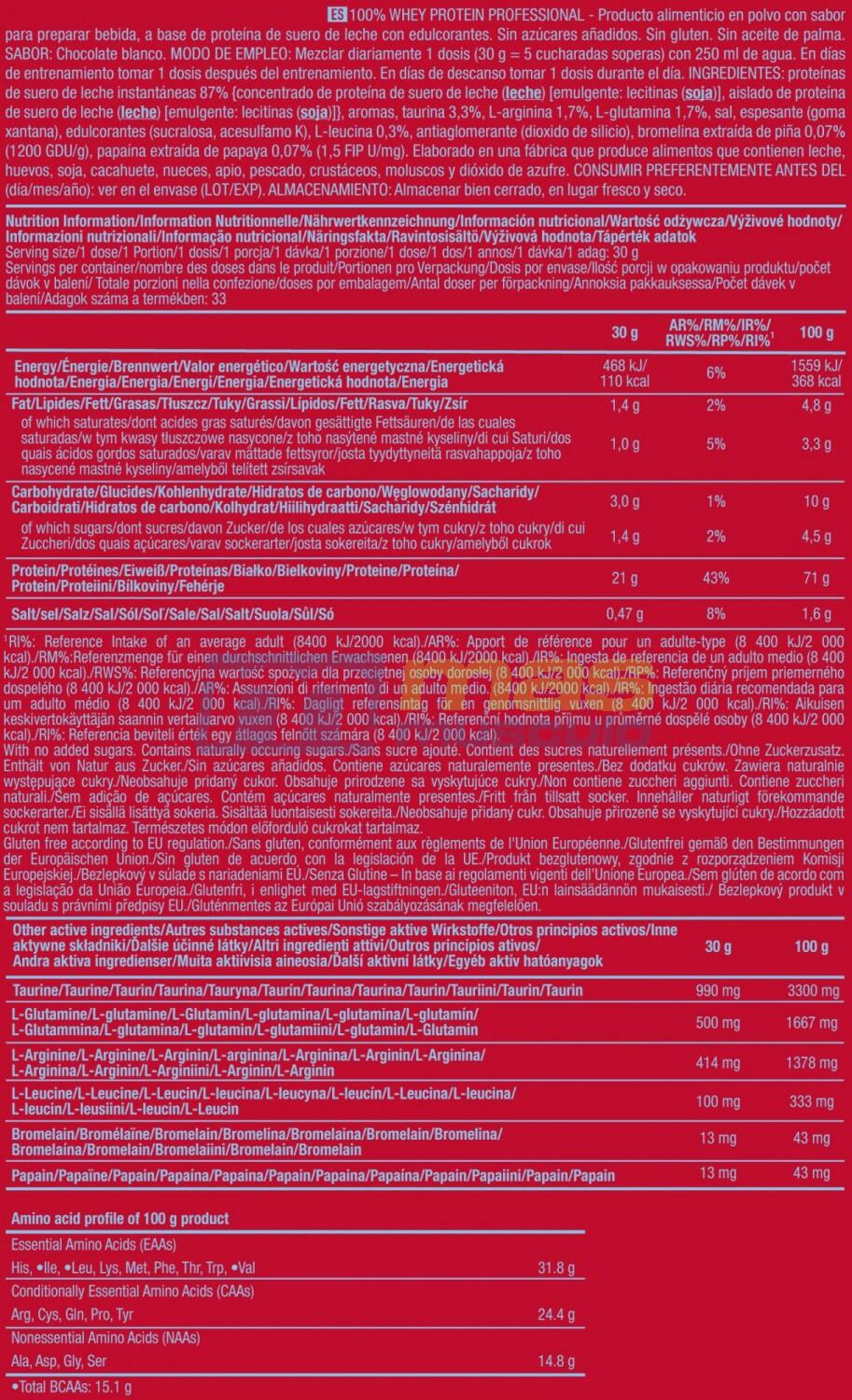 Whey concentrée - 100% Whey Protein Professional - Chocolat Blanc 6/6