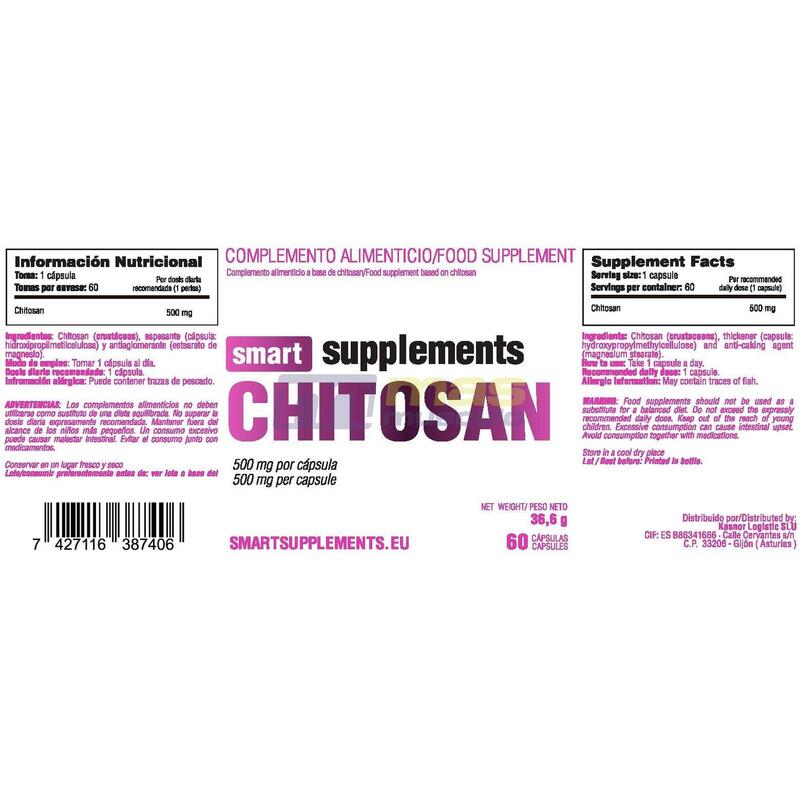 Chitosan 500mg - 60 Cápsulas de Smart Supplements