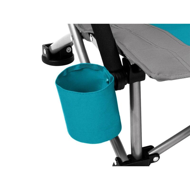 Silla Plegable de Playa B con Respaldo Alto de Malla y Soporte para Bebidas