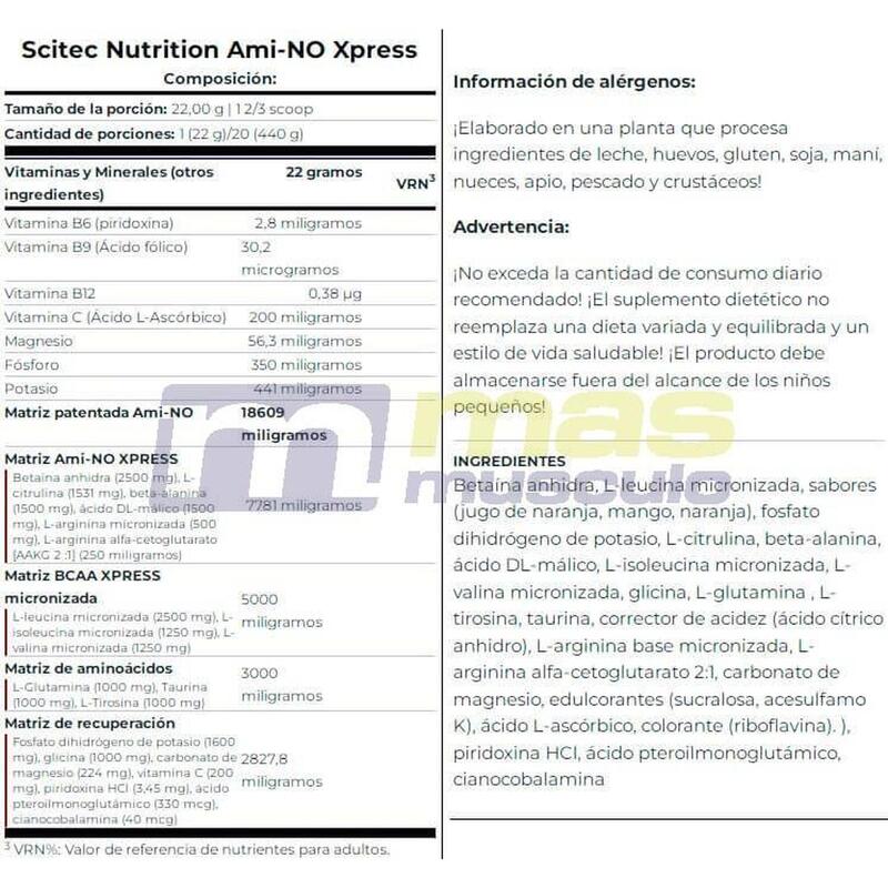 Ami-NO Xpress - 440g Orange Mango de Scitec Nutrition