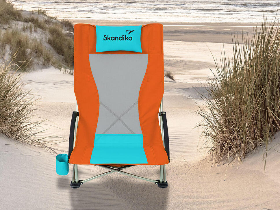 Krzesło plażowe składane Beach, do 136 kg, leżak z torbą transportową